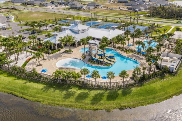 bird's eye view with a residential view