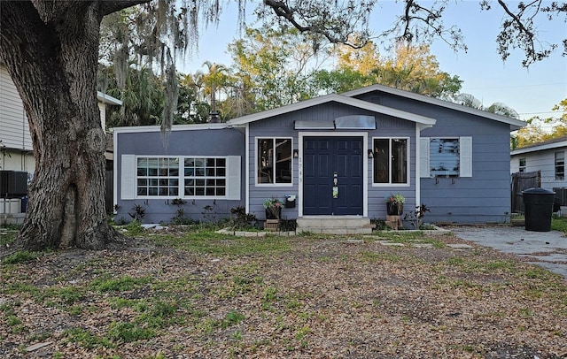 view of front of house featuring central AC unit