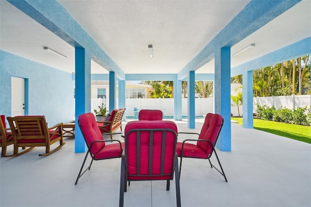 view of patio featuring a fenced backyard