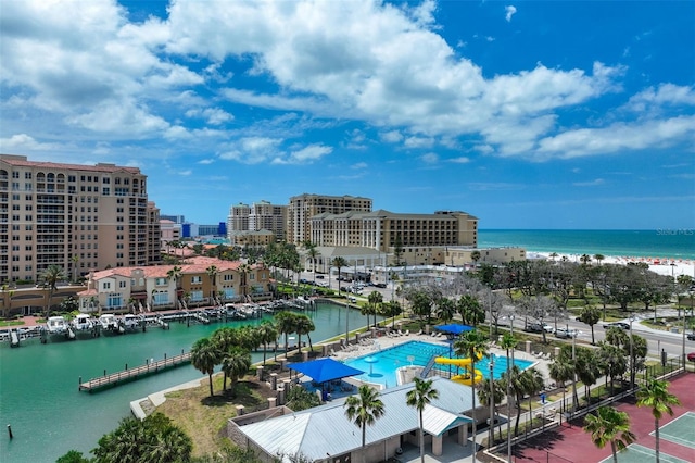 720 Bay Esplanade, Clearwater Beach, FL 33767 - aerial view of a nearby body of water and a pool