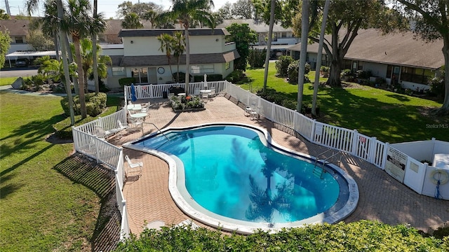 1601 43rd St N Unit 226, Saint Petersburg, FL 33713 - pool featuring a patio area, a fenced backyard, and a yard
