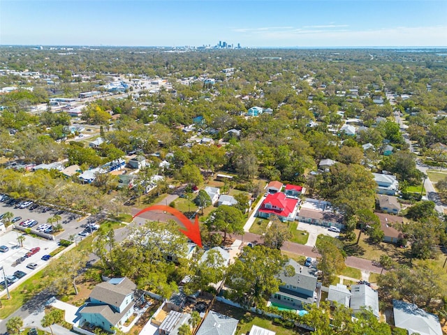 drone / aerial view with a residential view