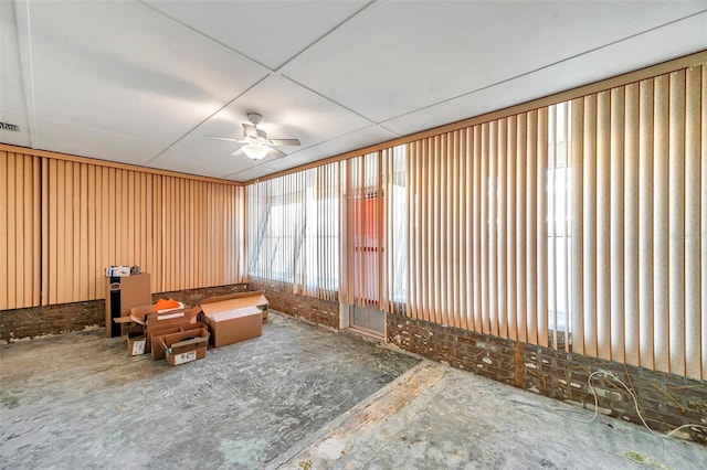 miscellaneous room featuring a ceiling fan