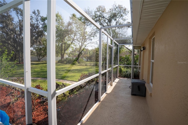 view of unfurnished sunroom