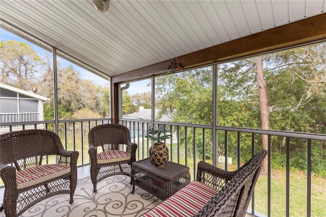 sunroom / solarium with a healthy amount of sunlight