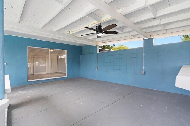 view of patio with ceiling fan