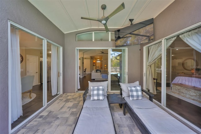 view of patio with a ceiling fan