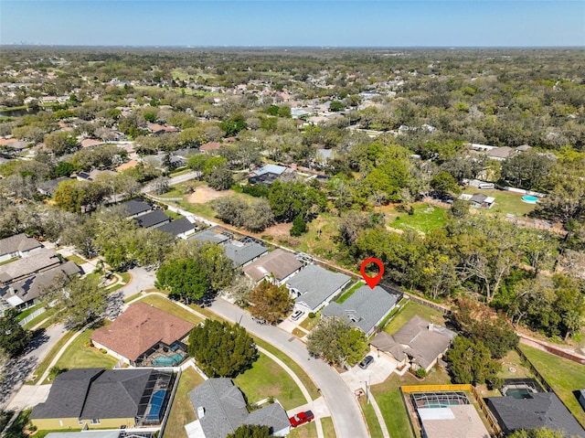 drone / aerial view with a residential view