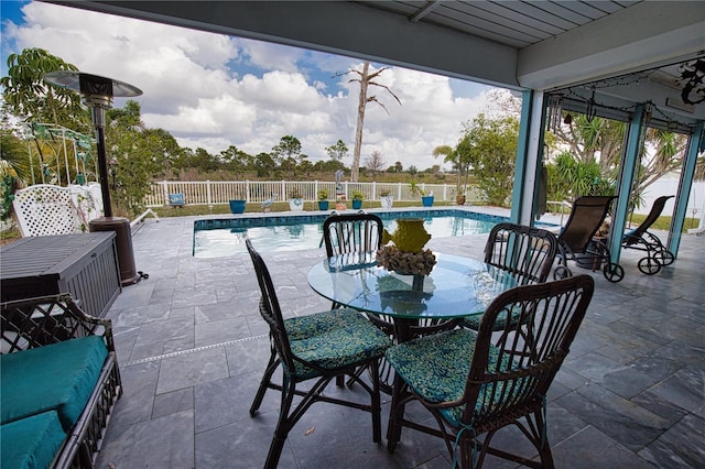 view of patio with a fenced backyard and a fenced in pool