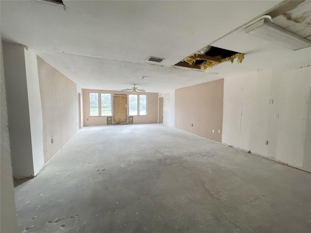 empty room with visible vents and concrete flooring