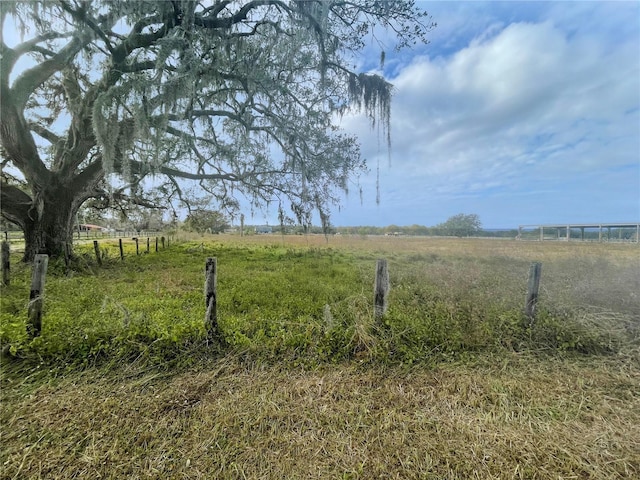 view of yard with a rural view