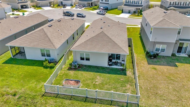 aerial view with a residential view