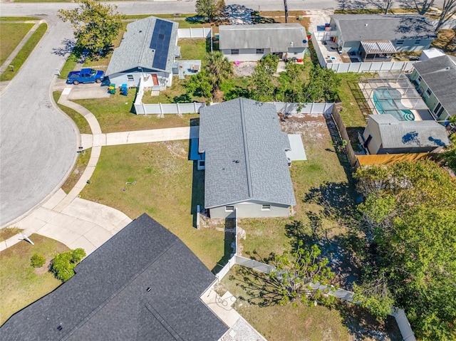 bird's eye view with a residential view