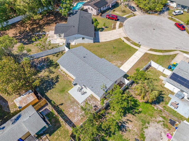 drone / aerial view with a residential view