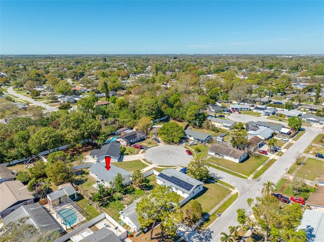 drone / aerial view with a residential view