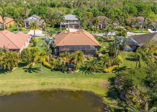 aerial view featuring a residential view