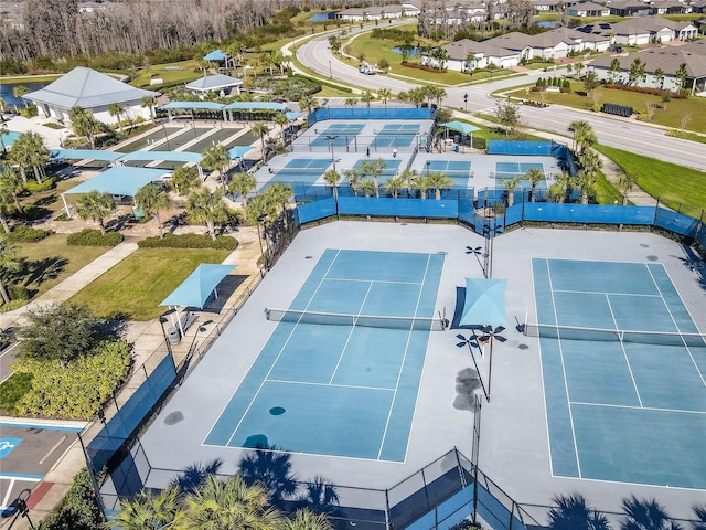 aerial view with a residential view