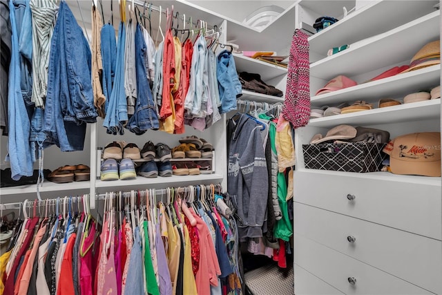 view of walk in closet