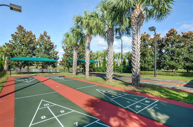 view of community featuring shuffleboard