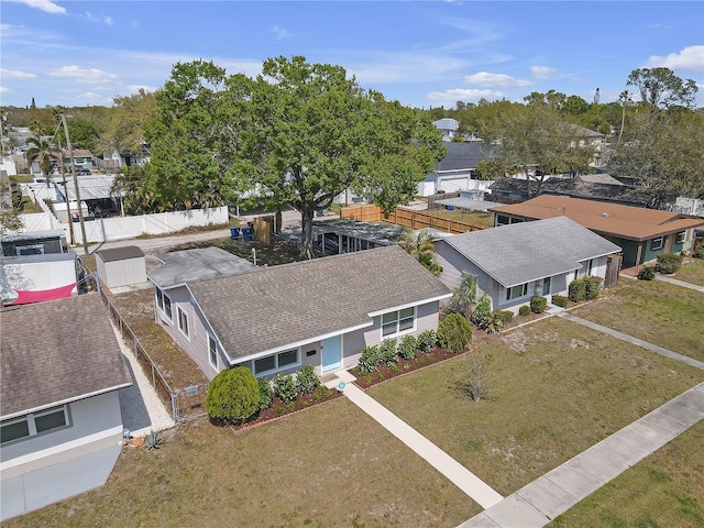 aerial view featuring a residential view