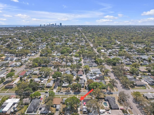 aerial view with a residential view