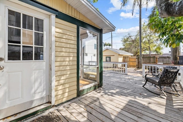 wooden deck with fence