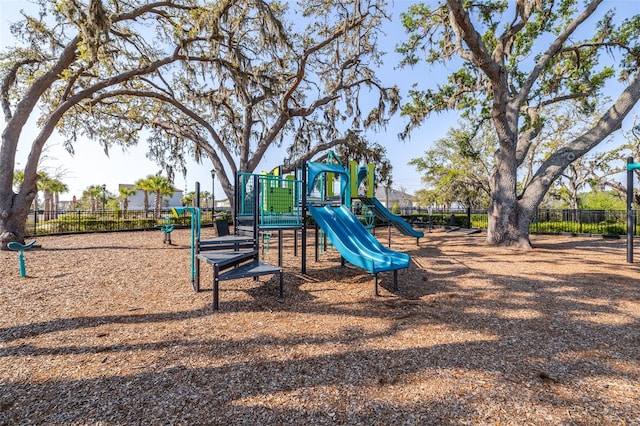 communal playground with fence