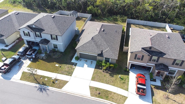 bird's eye view with a residential view