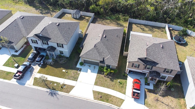 bird's eye view with a residential view