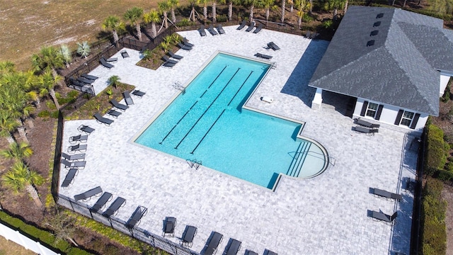 community pool with a patio