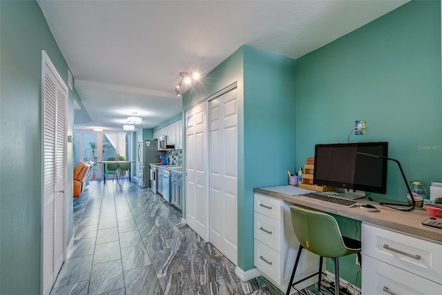 office space featuring marble finish floor