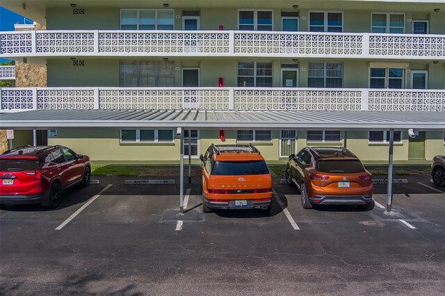 view of covered parking lot