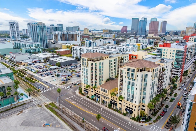 bird's eye view featuring a city view