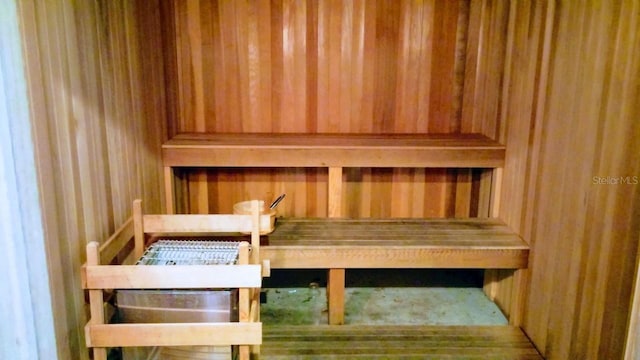 view of sauna