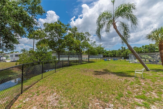 view of yard with fence