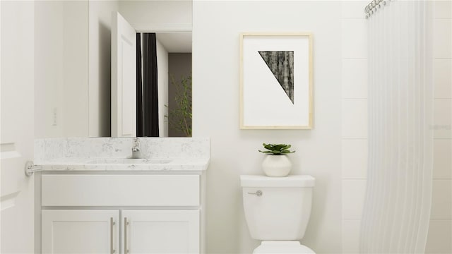 full bathroom with toilet and vanity