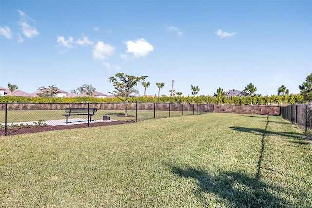 view of yard with fence