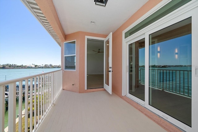 balcony with a water view