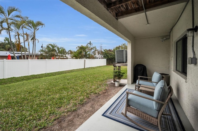 view of yard featuring fence