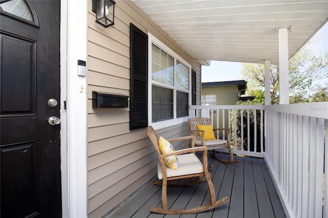 deck with covered porch