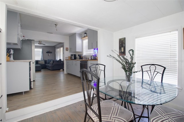 dining room featuring wood finished floors