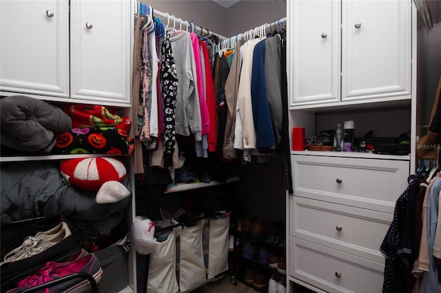 view of walk in closet