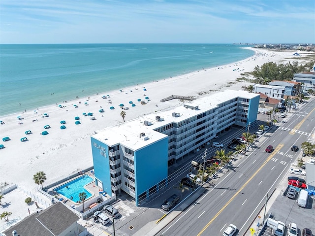 birds eye view of property with a view of the beach