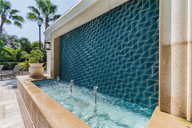 view of swimming pool with a patio