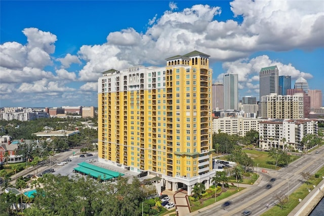 view of building exterior featuring a view of city