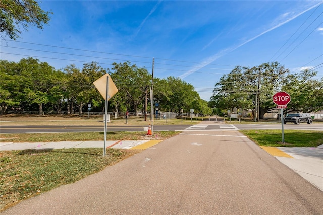 view of street featuring traffic signs