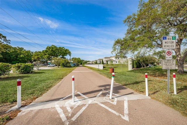 view of street featuring traffic signs