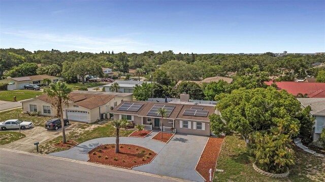 aerial view with a residential view