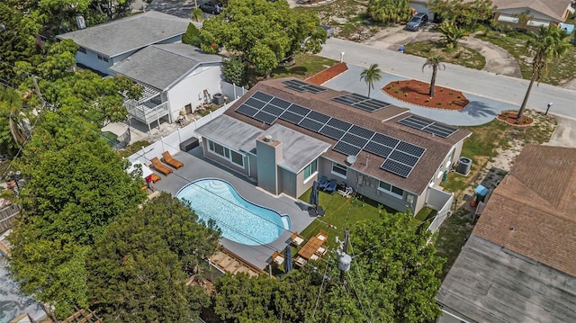 aerial view with a residential view