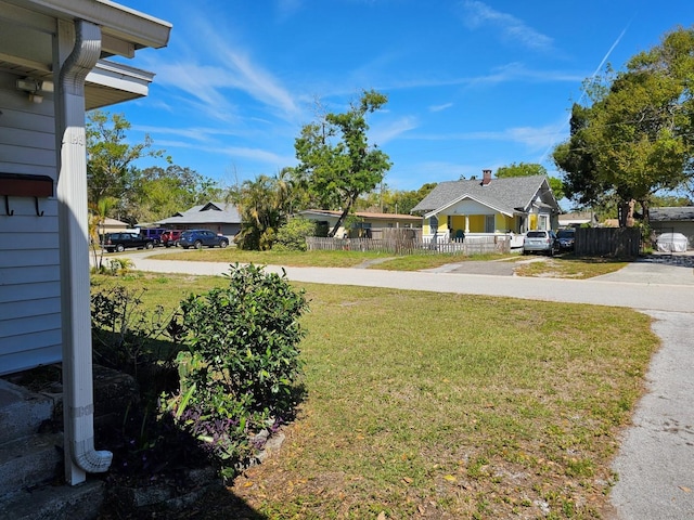 view of yard with fence